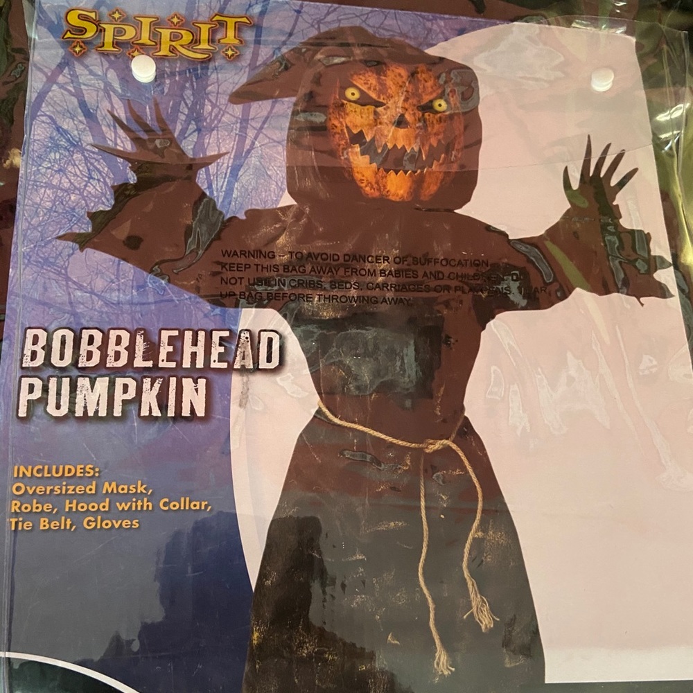 Bobble head pumpkin costume